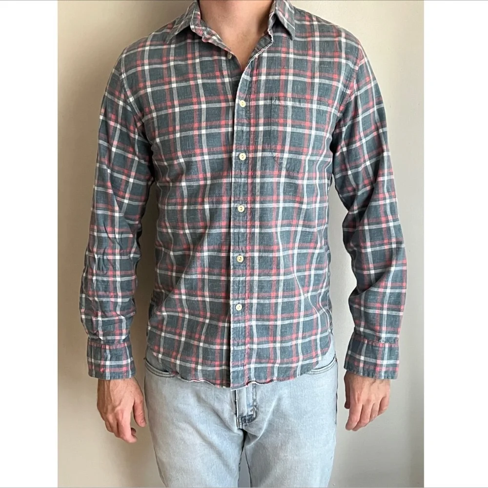 J. Crew Plaid Chambray shirt - Picture 1 of 3